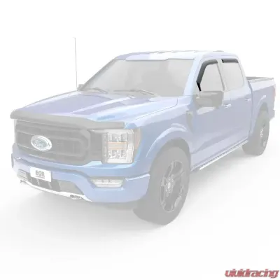 EGR In-Channel Window Visors Front & Rear Set Matte Black Finish Ford F-150 | F-150 Lightning | F-250 Super Duty | F-350 Super Duty 2015-2023 - 573495