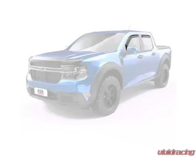 EGR Matte Black Crew Cab Front | Rear Set In Channel Window Visors Ford Maverick 2022-2023 - 573595