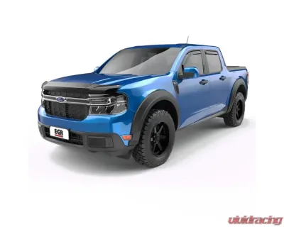 EGR Matte Black Crew Cab Front | Rear Set In Channel Window Visors Ford Maverick 2022-2023 - 573595
