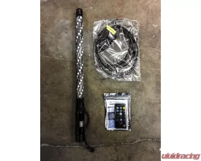 GG Lights 1ft RGB Multicolor Lighted Whip with Quick Release Base and Remote (without Bluetooth Harness | Extra Remote) - 11148316770340