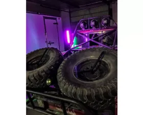 GG Lights 4ft RGB Multicolor Lighted Whip with Quick Release Base and Remote (without Bluetooth Harness | Extra Remote)