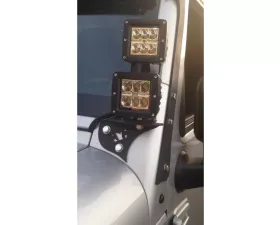 GG Lights Single Mount LED Pod Pillar Mounts with Pod Jeep Wrangler JK 2007-2018