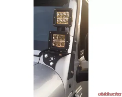 GG Lights Single Mount LED Pod Pillar Mounts without Pod Jeep Wrangler JK 2007-2018 - 18345134851