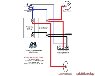 GG Lights 2nd Battery Kit Can-Am X3 - 37399663509662