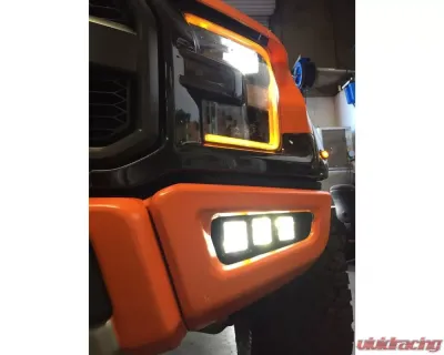 GG Lights Triple Pod Fog Light Mount with Additional White Pods Ford Raptor 2017-2020 - 41807073443998