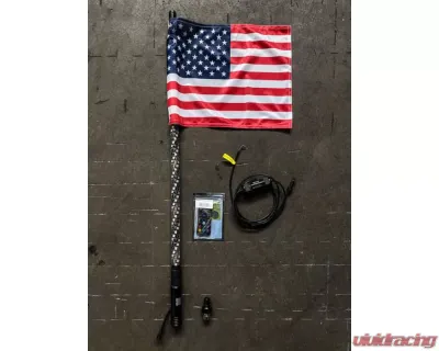 GG Lights 3ft RGB Multicolor Lighted Whip with Quick Release Base and Remote with Bluetooth Harness and Spare Remote - 42193699471518