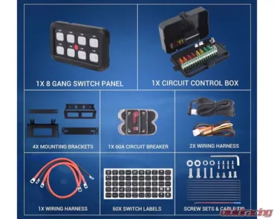 GG Lights MIC 8-Gang Switch Panel - 42479069790366