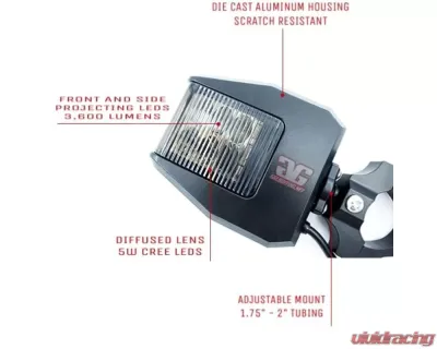 GG Lights Off Road Side Mirror With Sidewinder LED Pod Lights - 9364828160036