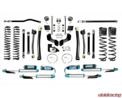 EVO Manufacturing Front Double Throwdown HC Long Arm PRO Plus Black, 4 Door Gas Jeep Wrangler 2018-2021 - EVO-243BP