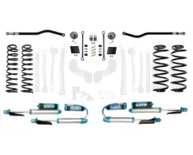 EVO Manufacturing 2.5 Inch Diesel Enforcer Lift Stage 1 Plus with EVO SPEC King 2.5 Inch Shocks with Adjusters Jeep Wrangler 2018-2021