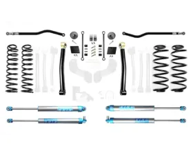 EVO Manufacturing 2.5 Inch Heavy Duty Enforcer Lift Stage 2 Plus with EVO SPEC King 2.0 Inch Shocks Jeep Wrangler 2018-2021