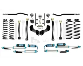EVO Manufacturing 2.5 Inch Heavy Duty Enforcer Overland Lift Stage 3 Plus with EVO SPEC King 2.5 Inch Shocks with Adjusters Jeep Wrangler 2018-2021