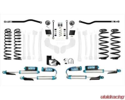 EVO Manufacturing 3.5 Inch High Clearance Plus Long Arm w/ EVO SPEC King 2.5 Inch Shocks with Adjusters Jeep Wrangler 2018-2021 - EVO-3016PKA