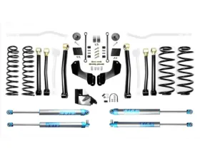 EVO Manufacturing 4.5 Inch Heavy Duty High Clearance Long Arm Suspension System with EVO SPEC King 2.0 Inch Shocks Jeep Wrangler 2018-2021