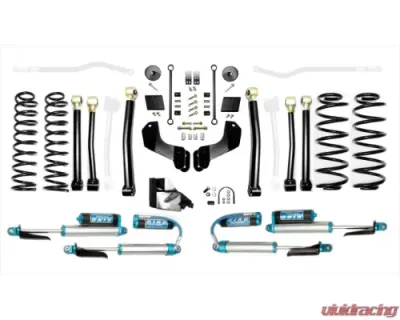 EVO Manufacturing 4.5 Inch Heavy Duty High Clearance Long Arm w/ EVO SPEC King 2.5 Inch Shocks with Adjusters Jeep Wrangler 2018-2021 - EVO-3056HDKA