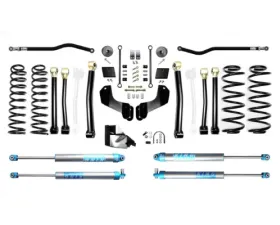 EVO Manufacturing 4.5 Inch Heavy Duty High Clearance Plus Long Arm Suspension System with EVO SPEC King 2.0 Inch Shocks Jeep Wrangler 2018-2021