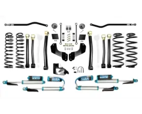 EVO Manufacturing 4.5 Inch Heavy Duty High Clearance Plus Long Arm w/ EVO SPEC King 2.5 Inch Shocks with Adjusters Jeep Wrangler 2018-2021