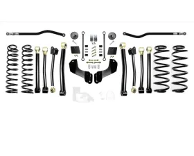 EVO Manufacturing 2.5 Inch Enforcer Overland 4XE Lift Stage 4 with EVO SPEC King 2.5 Shocks and Adjusters Jeep Wrangler JL 2018-2021