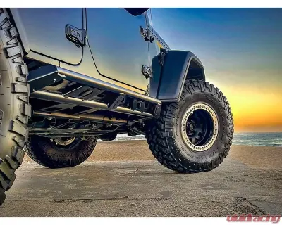 EVO Manufacturing RockSlider Set w/ Bolt On Hardware Jeep Wrangler Unlimited JLU 2018-2021 - EVO-3142H
