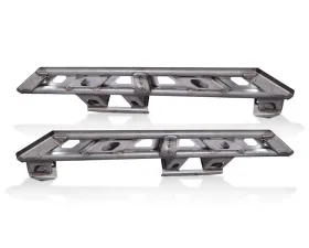 EVO Manufacturing RockSlider Set w/ Bolt On Hardware | Step Plates & Rock Lights Jeep Wrangler Unlimited JLU 2018-2021