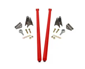 HSP Diesel 58 Inch Universal Traction Bars For Offset Leafspring 4 Inch Axle-Flag Red