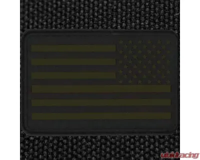 Bartact American Flag Patches PVC Rubber 2.0" x 3.0" with Velcro | Hook Backing Stars on Right - FLAGRP23BO