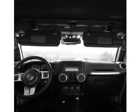 Bartact Black Visor Covers without Mirrors and with Pals Molle Pair Jeep Wrangler 2007-2018