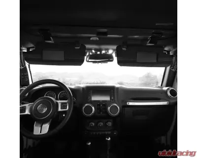 Bartact Black Visor Covers without Mirrors and with Pals Molle Pair Jeep Wrangler 2007-2018 - JKVM0717FB