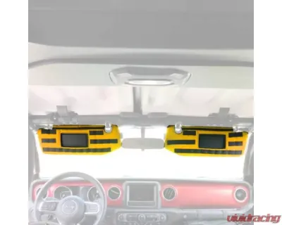 Bartact Yellow Sun Visor Covers Pair with PALS Webbing for Molle Attachments for Visors with Mirrors Jeep Wrangler JL 2018-2022 - JLVM0718FY