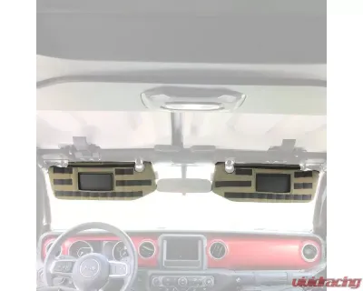 Bartact Molle Visor Covers Pair w/ Garage Door Opener Cut Out | Pals Khaki Jeep Gladiator 2019-2023 - JTVM2019FK