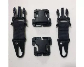 Bartact PALS/MOLLE Black Steel HK Hook with Quick Side Release Buckle Kit