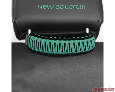 Bartact Black/Bikini Pearl Teal Headrest Paracord Grab Handles Pair Jeep Gladiator | Wrangler | Toyota Tacoma | Ford Bronco - TAOGHHPB5