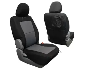 Bartact Black | Graphite Tactical Series Pair (Lay Flat Passenger Top) Front Seat Covers Toyota Tacoma 2005-2008