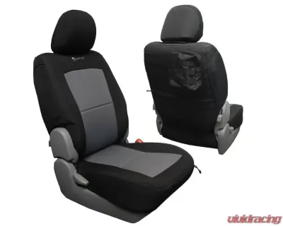 Bartact Black | Graphite Tactical Series Pair (Non Lay Down Passenger Top) Front Seat Covers Toyota Tacoma 2005-2008 - TTAC0508FPBG