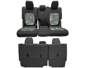 Bartact Black | White No Armrest Tactical Front Seat Covers Compliant Ford Bronco 2021-2024