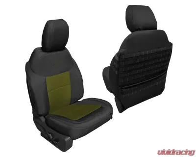 Bartact Black | Olive Drab No Armrest Tactical Front Seat Covers Compliant Ford Bronco 2021-2024 - FBSC2021R4BC