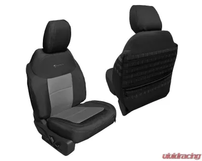 Bartact Black | Graphite No Armrest Tactical Front Seat Covers Compliant Ford Bronco 2021-2024 - FBSC2021R4BG