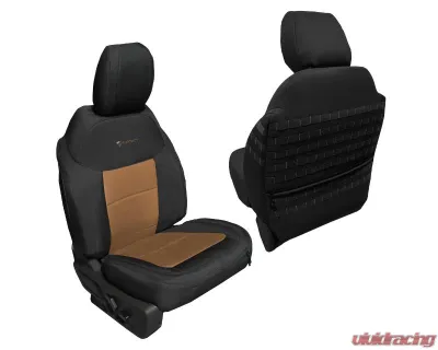 Bartact Black | Cayote No Armrest Tactical Front Seat Covers Compliant Ford Bronco 2021-2024 - FBSC2021R4BK