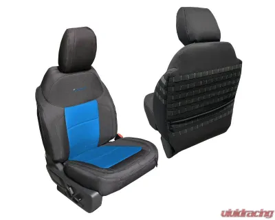 Bartact Black | Blue No Armrest Tactical Front Seat Covers Compliant Ford Bronco 2021-2024 - FBSC2021R4BT