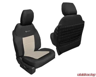 Bartact Black | Khaki with Armrest Tactical Front Seat Covers Compliant Ford Bronco 2021-2024 - FBSC2021RFBK
