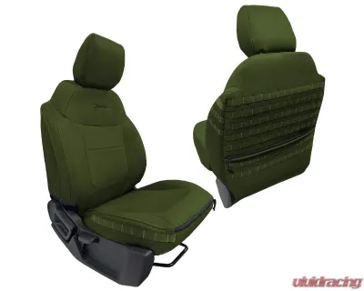 Bartact Olive | Olive with Armrest Tactical Front Seat Covers Compliant Ford Bronco 2021-2024 - FBSC2021RFOO