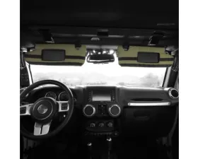 Bartact Khaki Visor with Mirrors Covers Pals Webbing Molle Attachments Pair Jeep JL | JLU 2018-2024