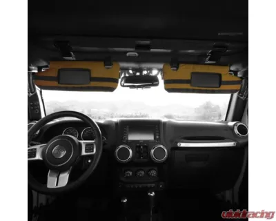 Bartact Coyote Visor with Mirrors Covers Pals Webbing Molle Attachments Pair Jeep Gladiator JT 2019-2024 - JTVM2019FC