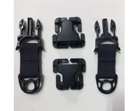Bartact Black PALS & Molle Acetal Heavy Duty D-Ring w/ Every Which Way Quick Side Release Buckle Kit