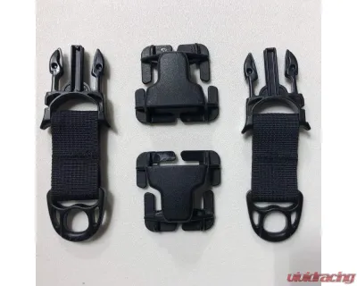 Bartact Black PALS & Molle Acetal Heavy Duty D-Ring w/ Every Which Way Quick Side Release Buckle Kit - MAHDKB