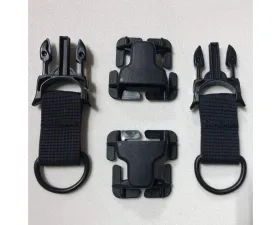 Bartact Black PALS & Molle Powdercoated Steel D-Ring w/ Every Which Way Quick Side Release Buckle Kit