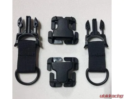 Bartact Black PALS & Molle Powdercoated Steel D-Ring w/ Every Which Way Quick Side Release Buckle Kit - MAPDEWW