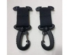Bartact Black PALS & Molle T-Bar & Heavy Duty Acetal Swivel Hooks (Pair)