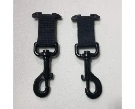 Bartact Black PALS & Molle T-Bar & Metal Swivel Hooks (Pair)