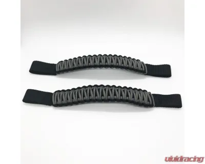 Bartact Black/Graphite Headrest Paracord Grab Handles Pair Jeep Gladiator | Wrangler | Toyota Tacoma | Ford Bronco - TAOGHHPBG